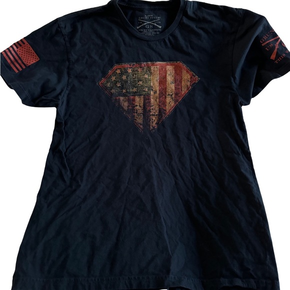 🇺🇸 👚 Grunt Style “Superman” womens fitted T-shirt L 🇺🇸 - Picture 1 of 4